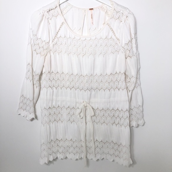 Free People White Knit Top Size Medium - Picture 1 of 5
